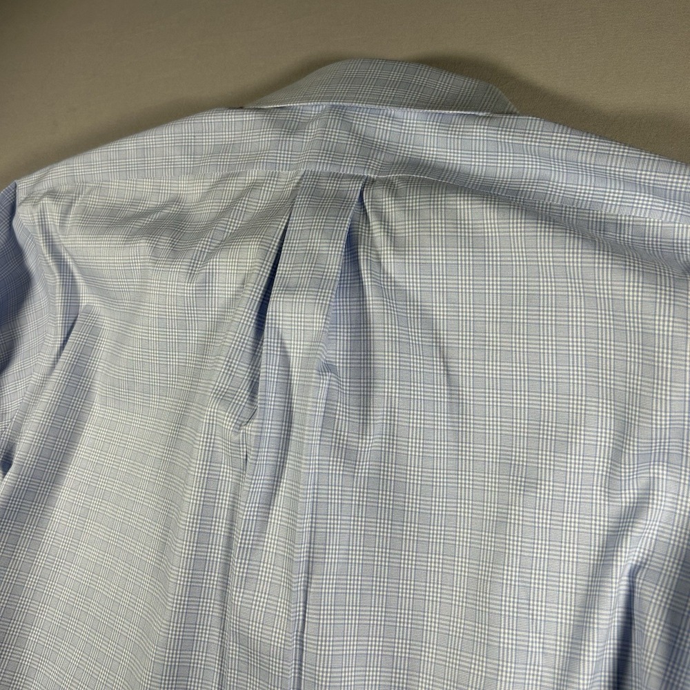 Mens XL Brooks Brothers Regent Blue Plaid Non Iron Dress Shirt 17 36 - Picture 7 of 9